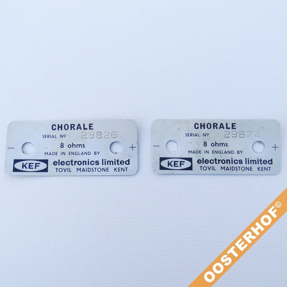 KEF® Chorale SP1016 Labels 2x | 68 x 29, Audio, Tv en Foto, Ophalen of Verzenden, Gebruikt, Overige typen, KEF