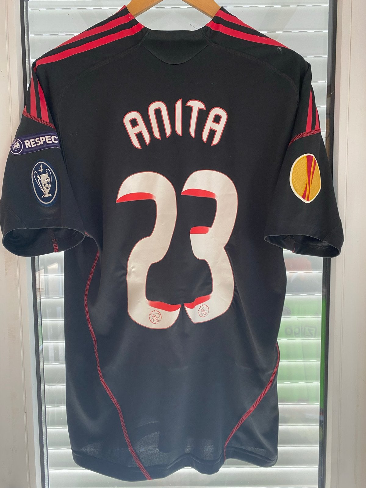 Ajax matchworn uitshirt 2011-2012 Anita #23, Kleding | Heren, Sportkleding, Zo goed als nieuw, Voetbal, Maat 48/50 (M), Zwart