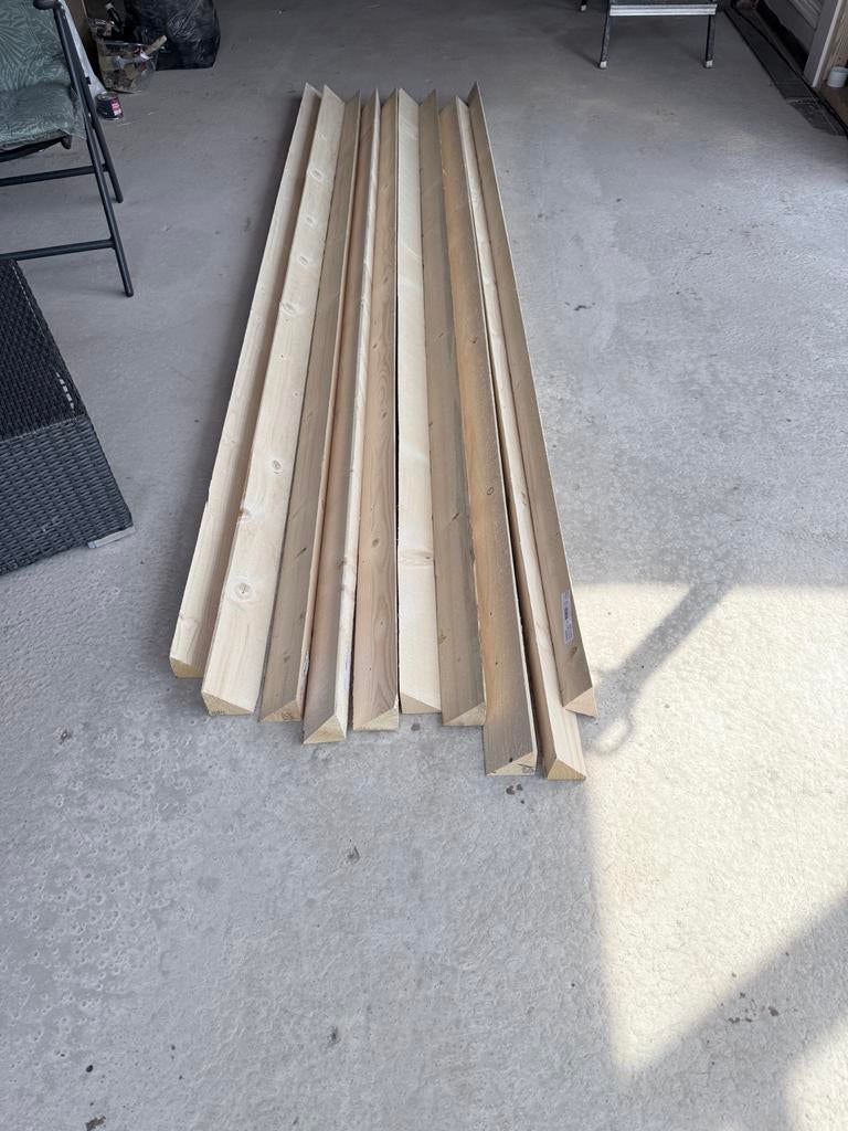Mastiekklossen 75x75mm, 270cm lang - Nieuw, Doe-het-zelf en Verbouw, Hout en Planken, Ophalen, Nieuw, 250 tot 300 cm, 50 mm of meer
