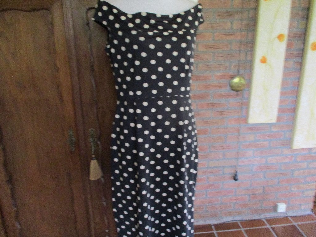 mj/NIEUW! KING LOUIE/jurk/jurkje/38/POLKADOT/zwart/ecru, Kleding | Dames, Maat 38/40 (M), Verzenden, Zwart, Nieuw