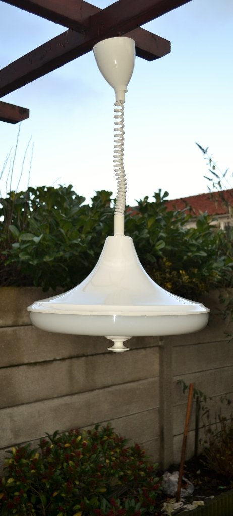 Vintage Heksenhoed Hanglamp Space Age, Huis en Inrichting, Lampen | Hanglampen, Gebruikt, Minder dan 50 cm, Glas, Kunststof, Metaal