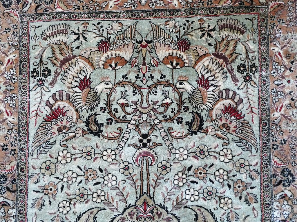 Handgeknoopt Kayseri tapijt levensboom bloemen paradijsvogel, Ophalen of Verzenden