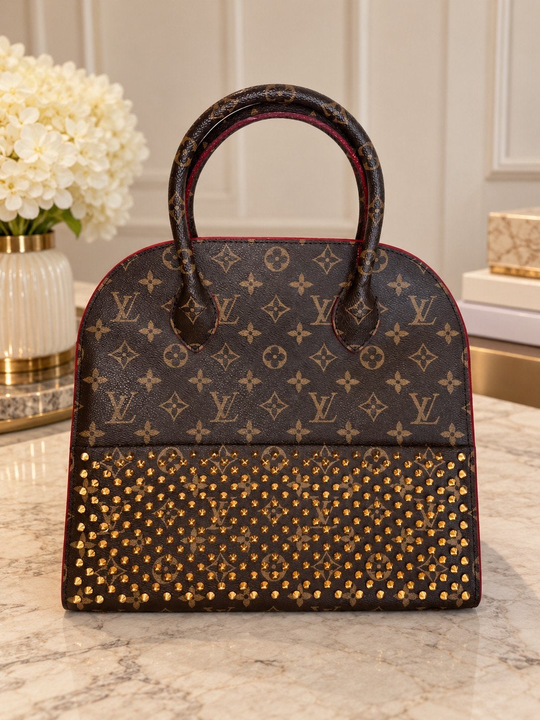 Louis Vuitton  Christian Louboutin Iconoclast M41234, Ophalen, Gebruikt, Bruin, Handtas