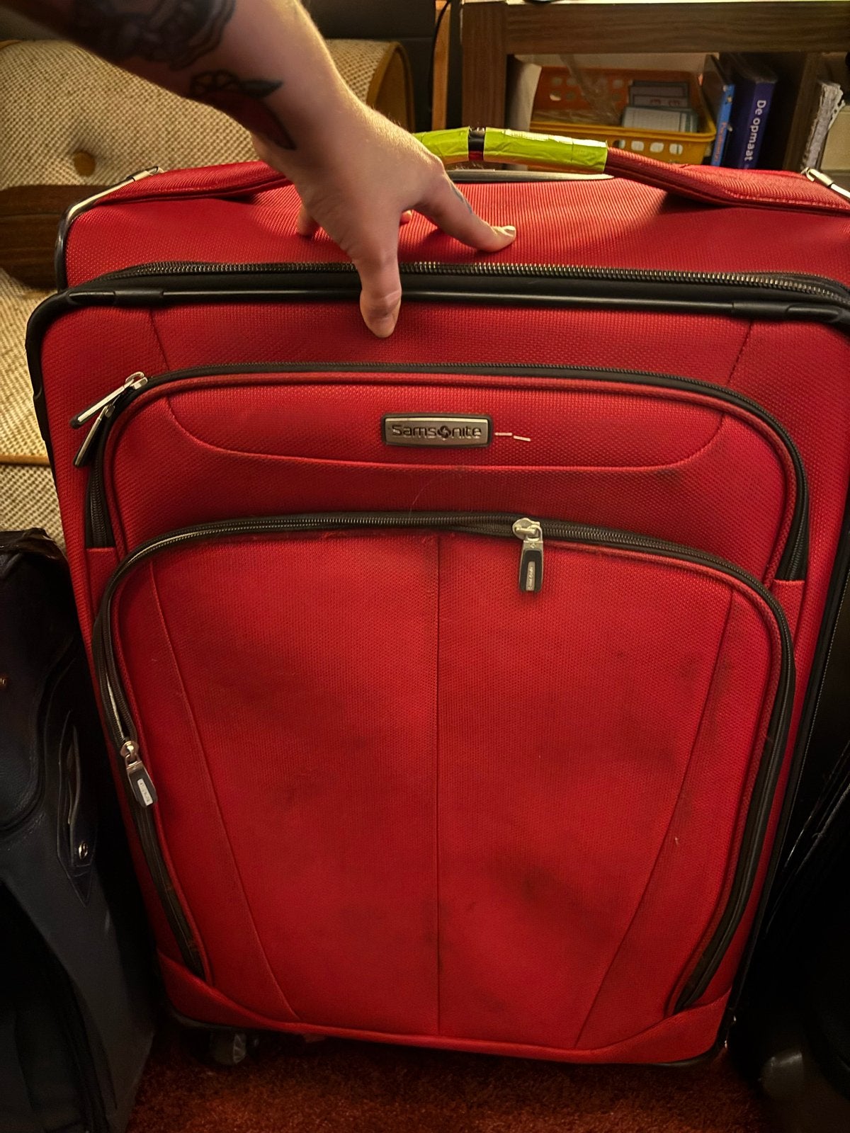 Rode Samsonite Koffer (Groot Model / Zachte Schaal), Ophalen, 30 cm of meer, Gebruikt, 60 tot 80 cm
