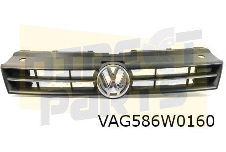 Volkswagen Polo grille (bij AC / inc. embleem) (RYP satijnzw, -, -, Nieuw, Spatbord