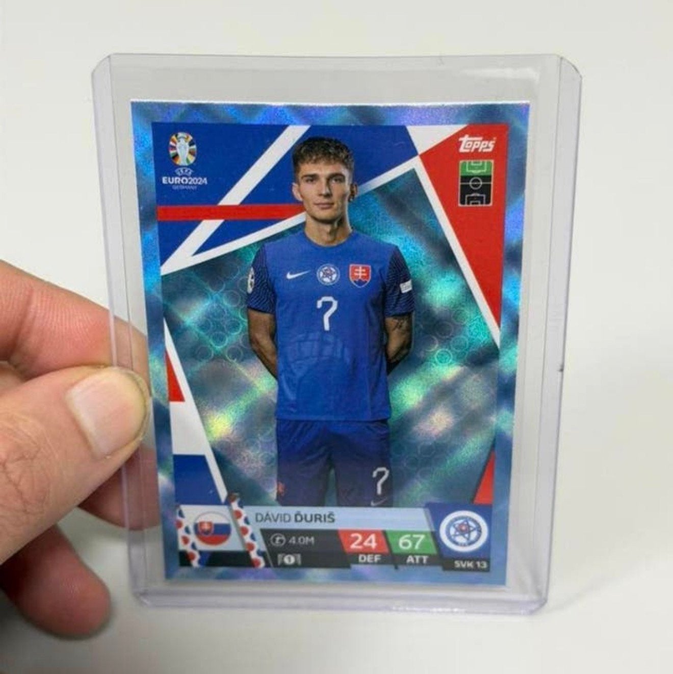 Topps Match Attax Euro 2024 MISPRINT SVK13 UEFA David Duriš, Buitenlandse clubs, Spelerskaart, Nieuw, Ophalen of Verzenden
