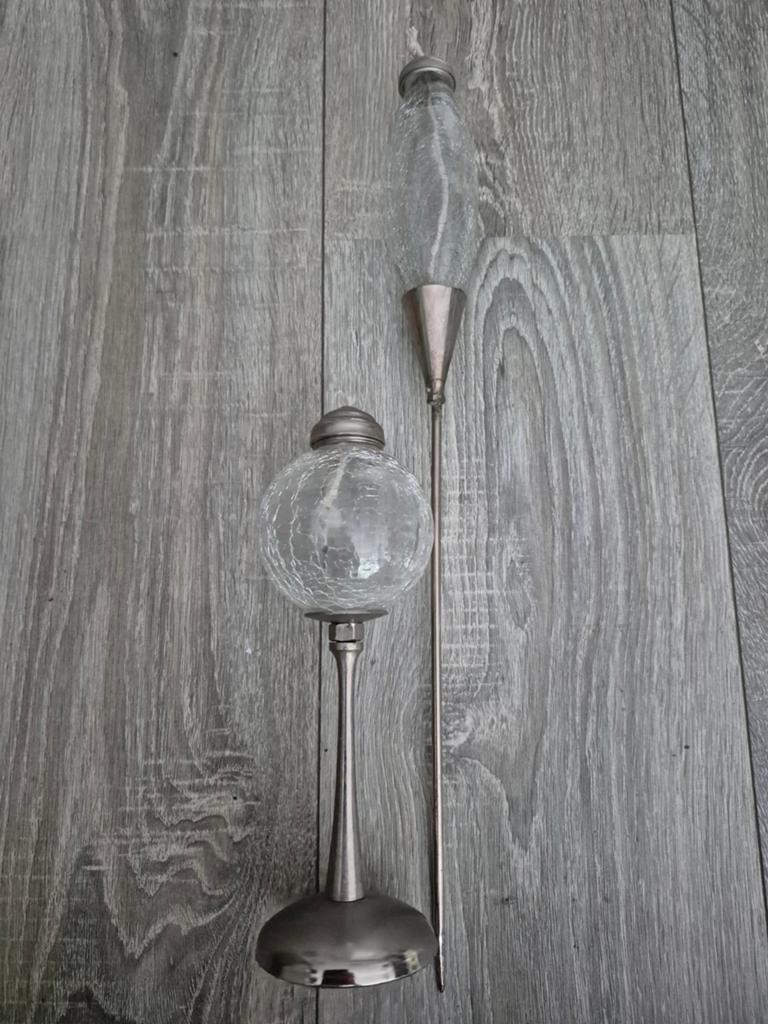 Vintage olielampen set - Glazen bol en langwerpig design, Antiek en Kunst, Ophalen of Verzenden