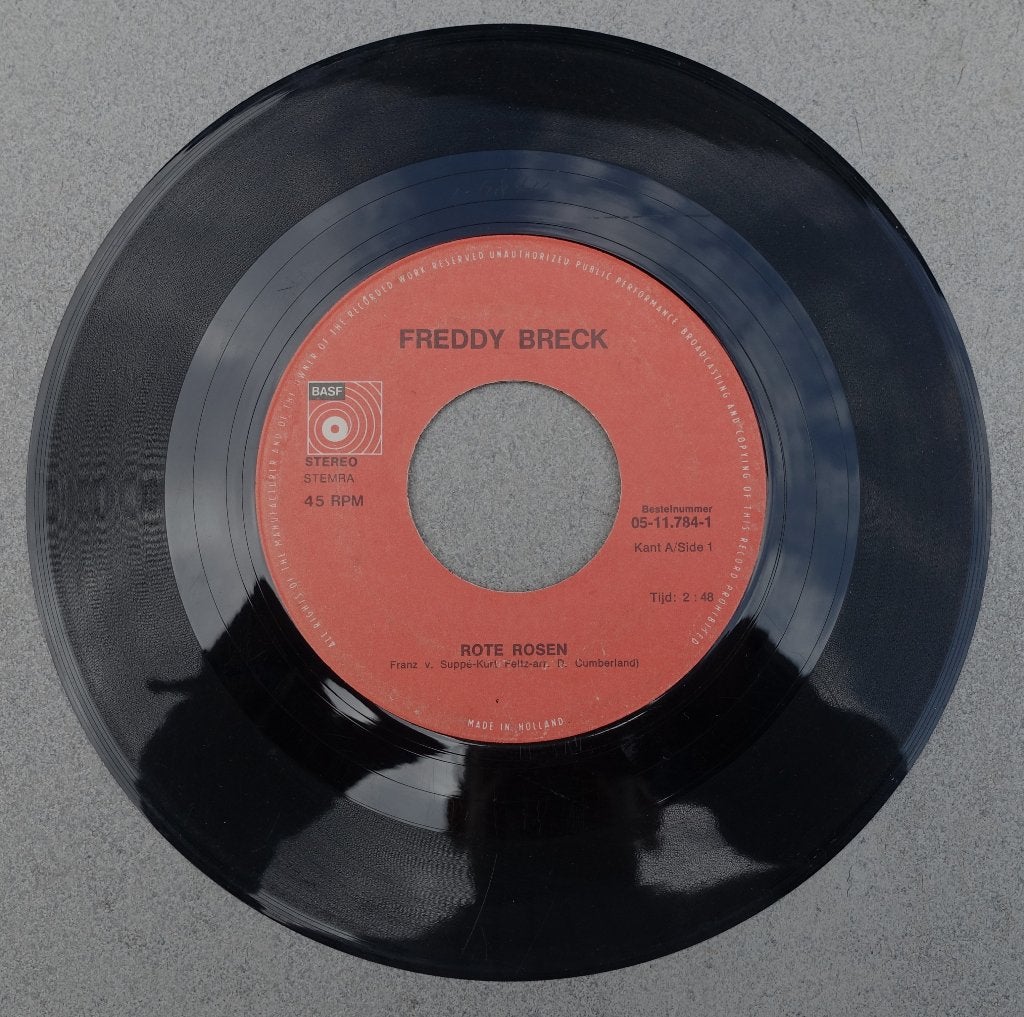 Freddy Breck - Rote Rosen  ( 7'' vinyl single )  (2), Cd's en Dvd's, Gebruikt, 7 inch, Beschermende buitenhoes, Overige typen