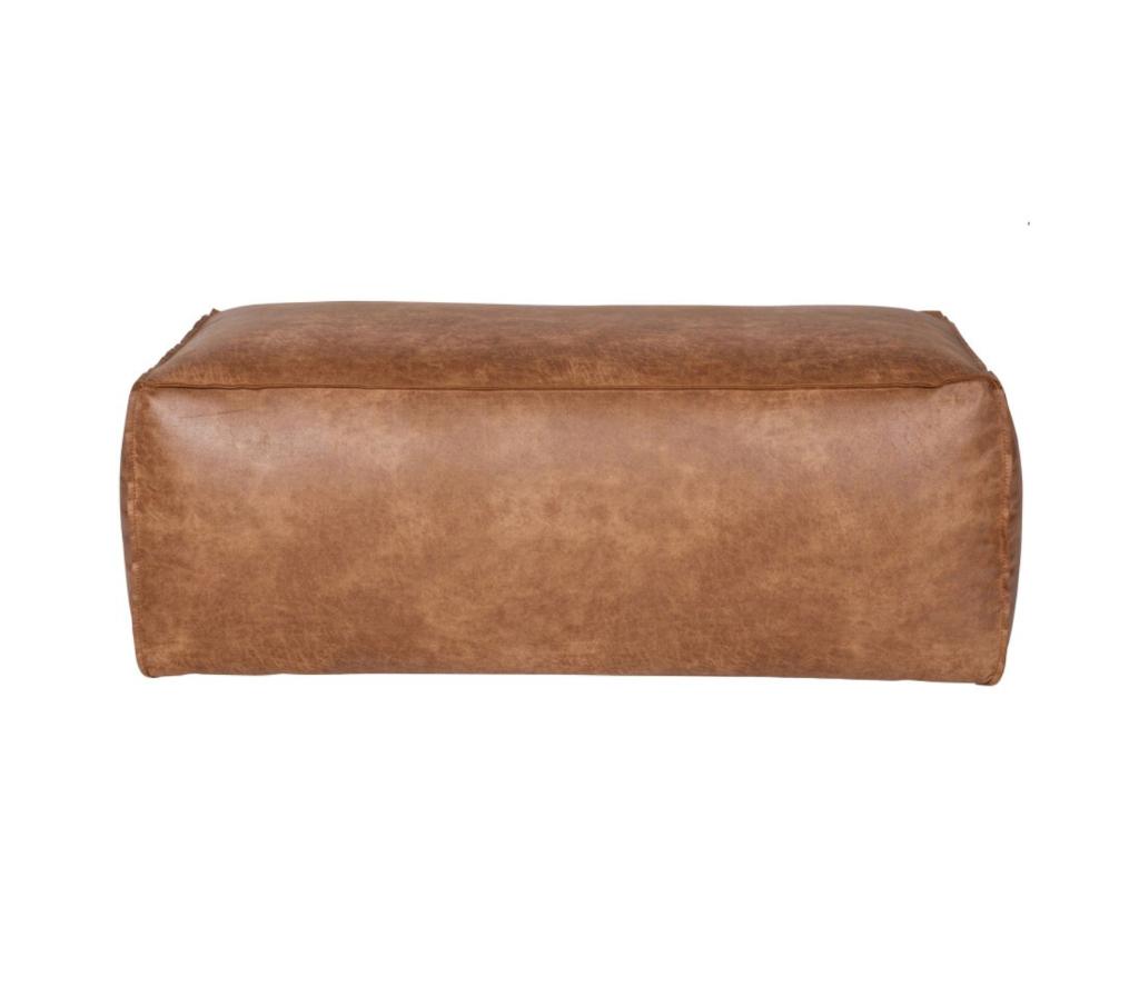 WOOOD Rodeo poef cognac | Van €249, nu, Minder dan 50 cm, Rond, Nieuw, Minder dan 50 cm