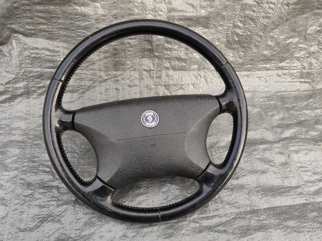 Leren stuur Saab 9000 met airbag - mooie staat!, Auto-onderdelen, Ophalen of Verzenden, Gebruikt, Saab