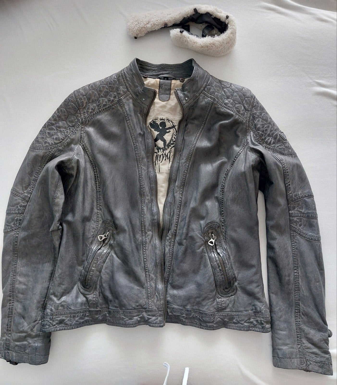 Leren jack van GIPSY, grijs, Kleding | Dames, GIPSY, Ophalen of Verzenden, Zo goed als nieuw, Jasje
