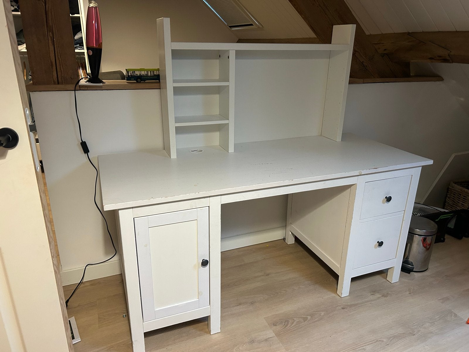 IKEA Hemnes Bureau met opbouw, Ophalen, Gebruikt, 155 cm, IKEA