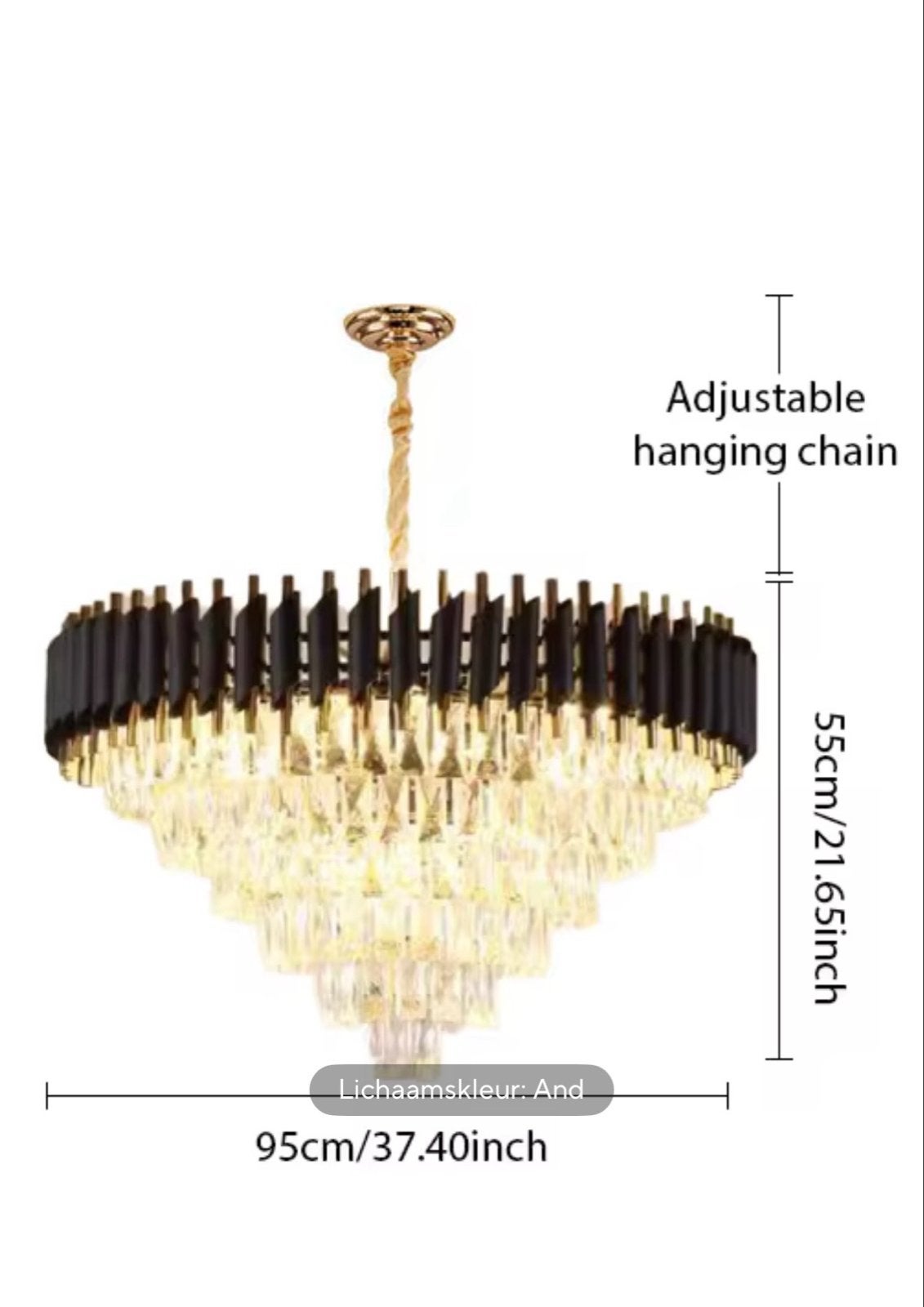 Luxe Kristallen Kroonluchter - Modern Design, Ophalen of Verzenden, Nieuw, Glas, Overige fittingen