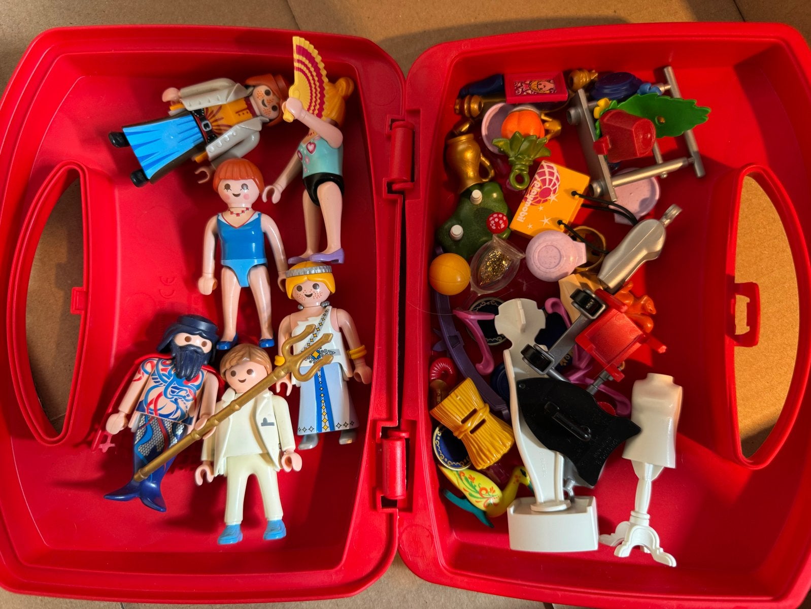 Grote Playmobil collectie met poppetjes, auto's en huis, Ophalen, Gebruikt