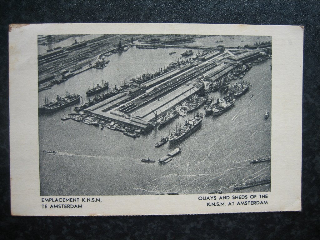 AMSTERDAM Luchtopname Kades en schuren KNSM, Verzamelen, Ophalen of Verzenden, 1940 tot 1960, Noord-Holland