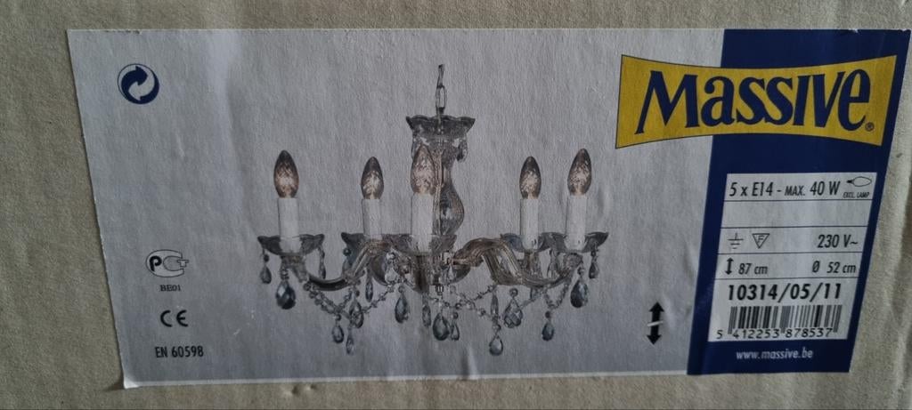 Kroonluchter, Huis en Inrichting, Lampen | Kroonluchters, Ophalen, Zo goed als nieuw, Kunststof