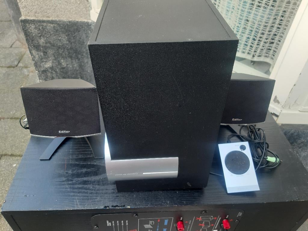 Edifier M1380 - 2.1 speaker-set, Zwart, Gebruikt, 120 watt of meer, Front, Rear of Stereo speakers, Ophalen