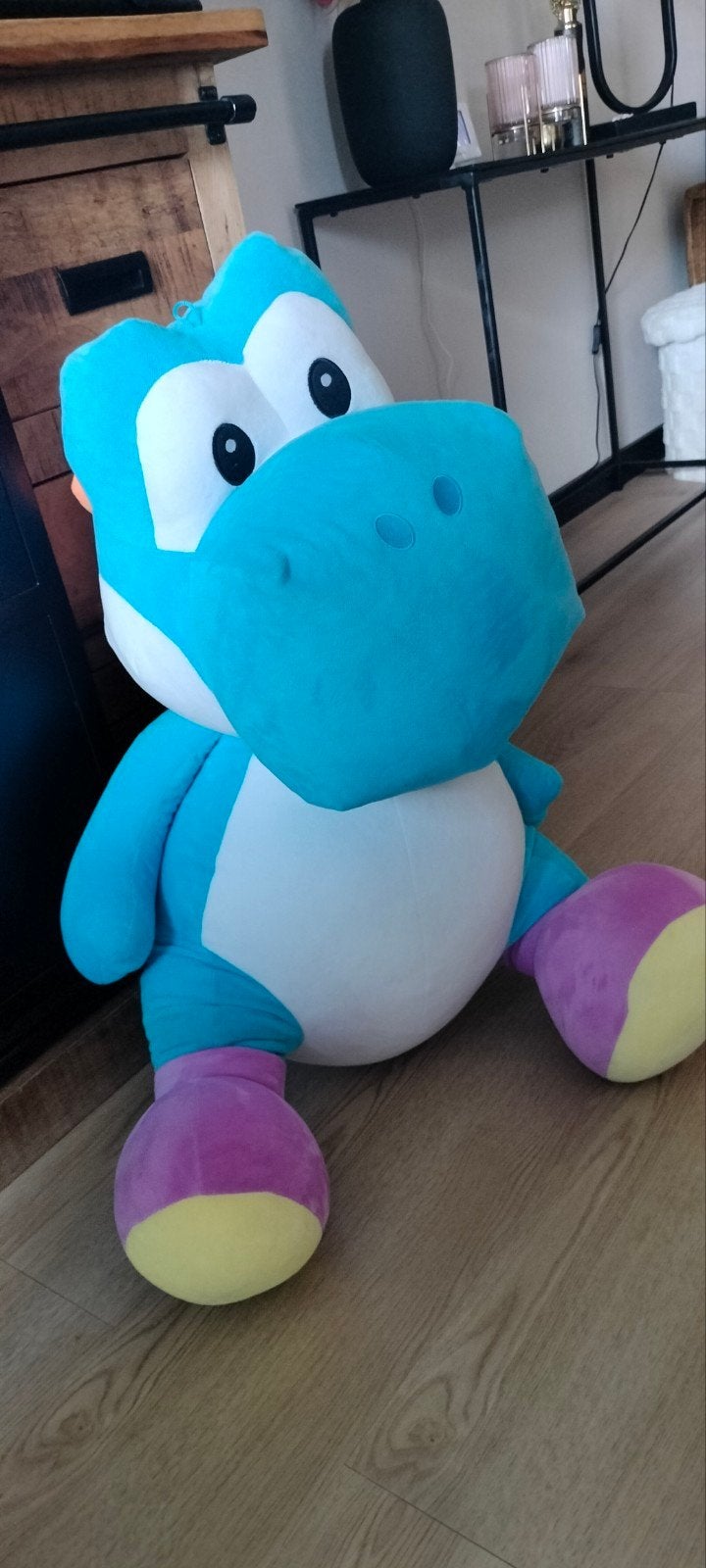 Haast Nieuwe XXL Yoshi Knuffel - Super Mario, Ophalen, Dinosaurus, Blauw, Zo goed als nieuw