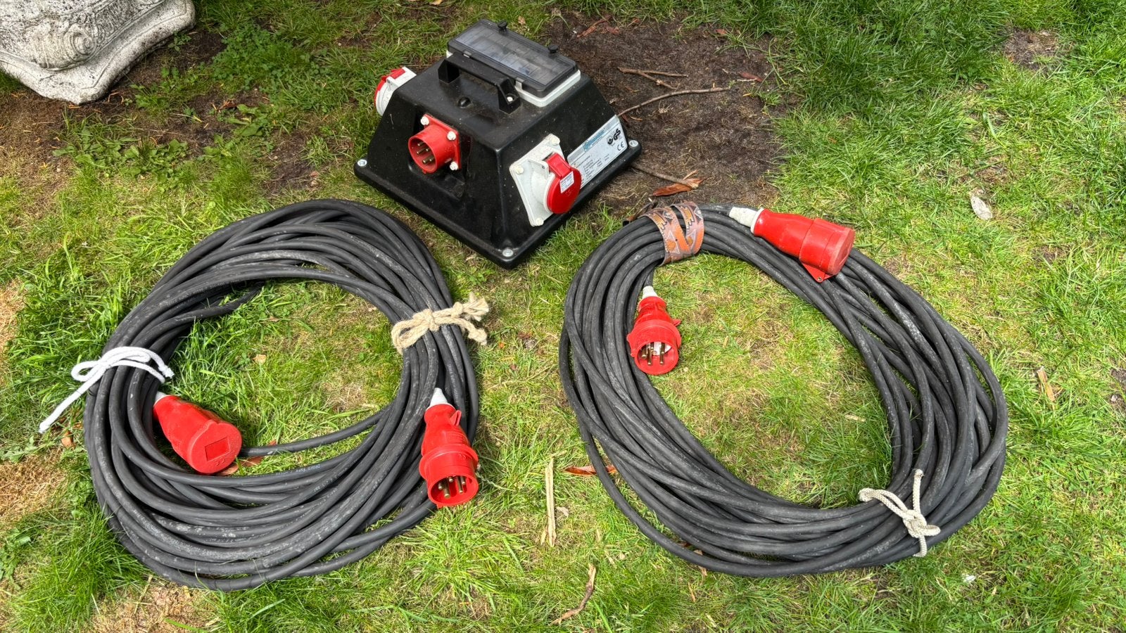 Krachtstroom paddestoel 11kVA + 2x28m krachtstroomkabel 16A, Ophalen, Zo goed als nieuw, Kabel of Snoer