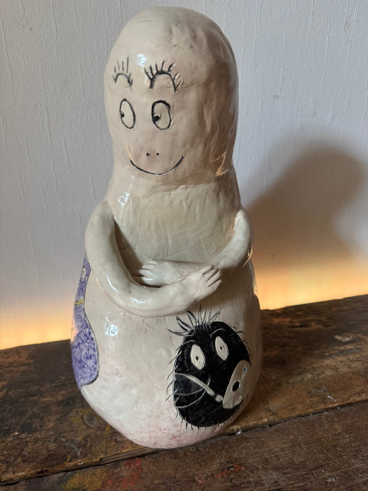 Zwaar stenen vintage beeld barbapapa, Ophalen of Verzenden, Beeld