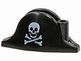 Lego Minifigure, Headgear Hat,Pirate Bicorne with, Gebruikt, Lego, Accessoire, Pirates