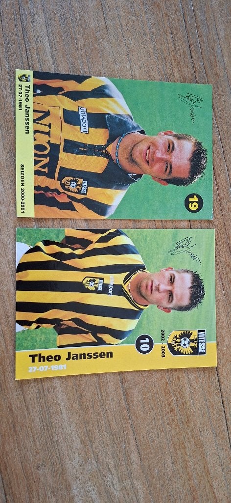 Spelerskaart; Theo Janssen # Vitesse / Ajax, Ophalen of Verzenden, Nieuw, Vitesse, Spelerskaart