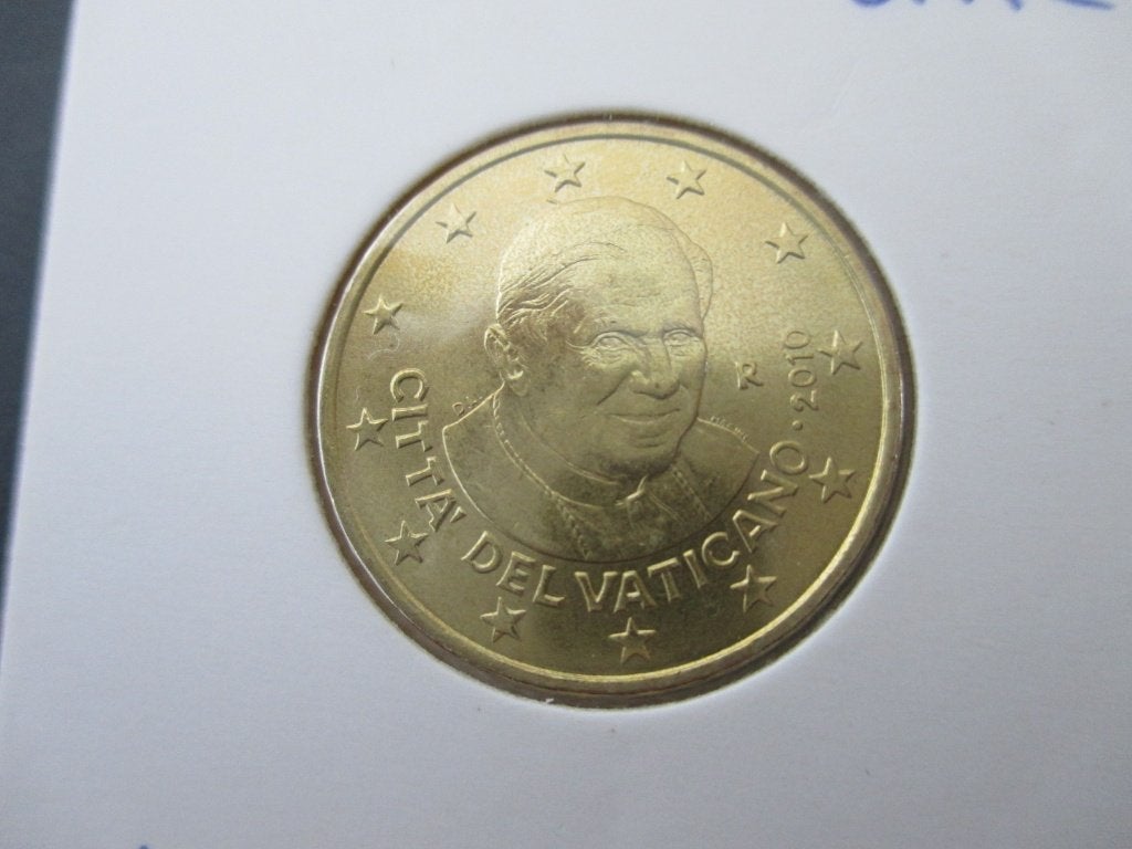 Vaticaan 50 cent 2010 unc, Ophalen of Verzenden, Vaticaanstad, 50 cent, Losse munt