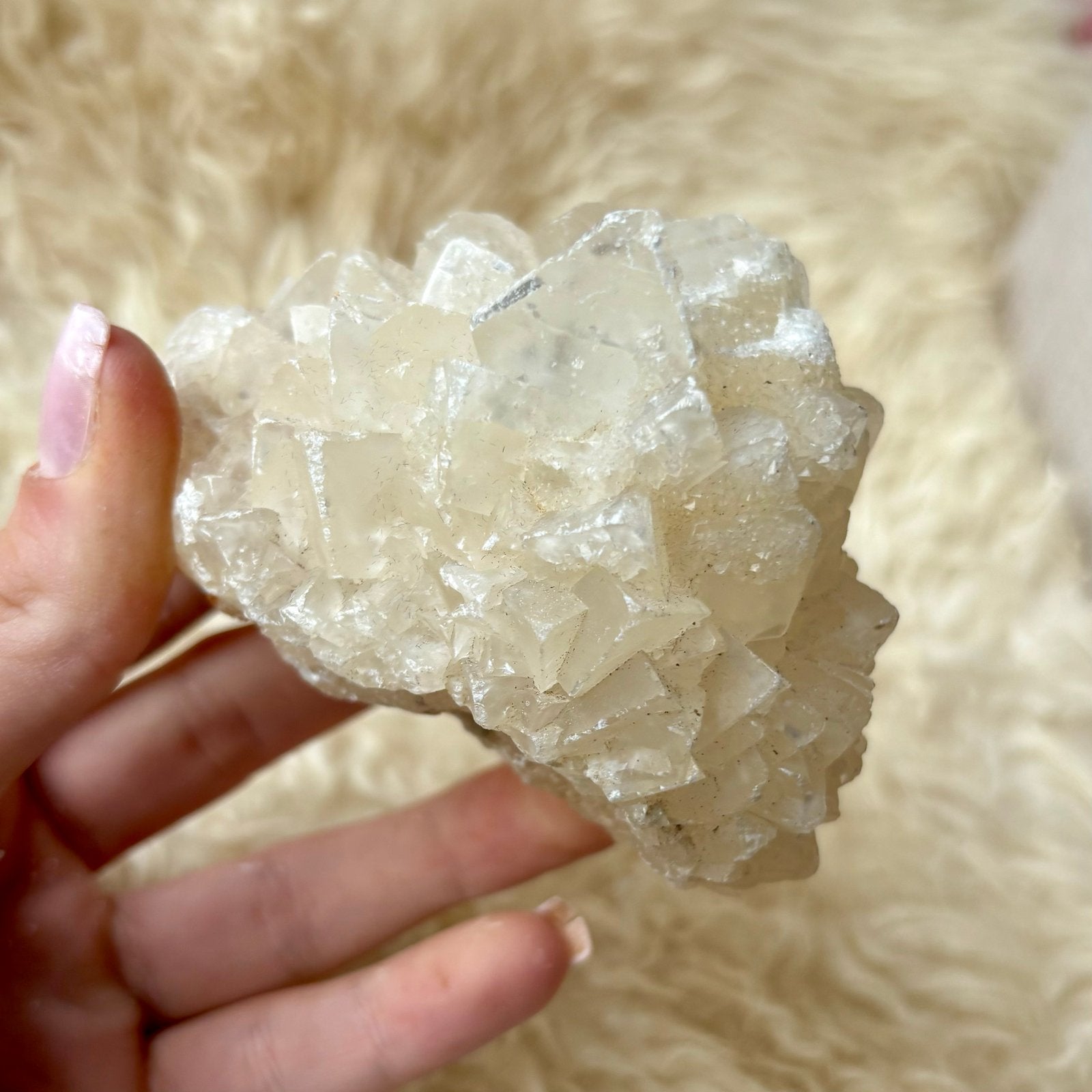 Helder Calciet Mineraal uit Indonesië - 9cm x 7cm x 7cm, Verzenden, Mineraal