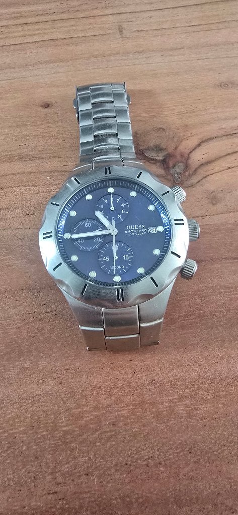 Vintage GUESS Waterpro Chronograph U12521G1, Overige merken, Staal, Polshorloge, 1960 of later