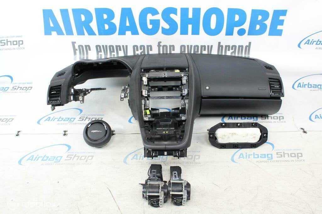 Airbag set Dashboard zwart wit zwart stiksel Jaguar F-Type, Gebruikt, Ophalen of Verzenden