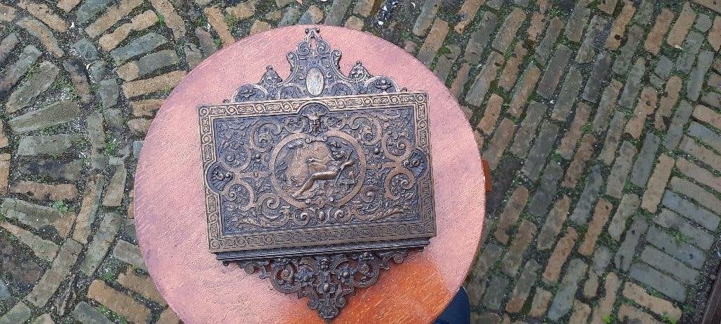 bronskleurige brievenstandaard voor aan de muur, Ophalen of Verzenden