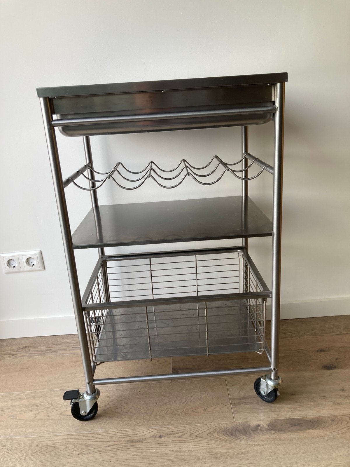RVS keukentrolley, Ophalen, Gebruikt, 100 tot 150 cm, 50 tot 100 cm