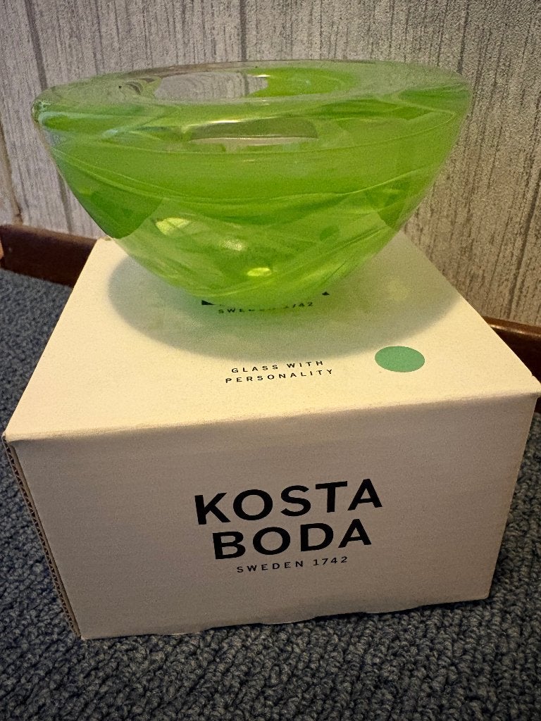 Kosta Boda waxinelichthouder - groen, Ophalen of Verzenden