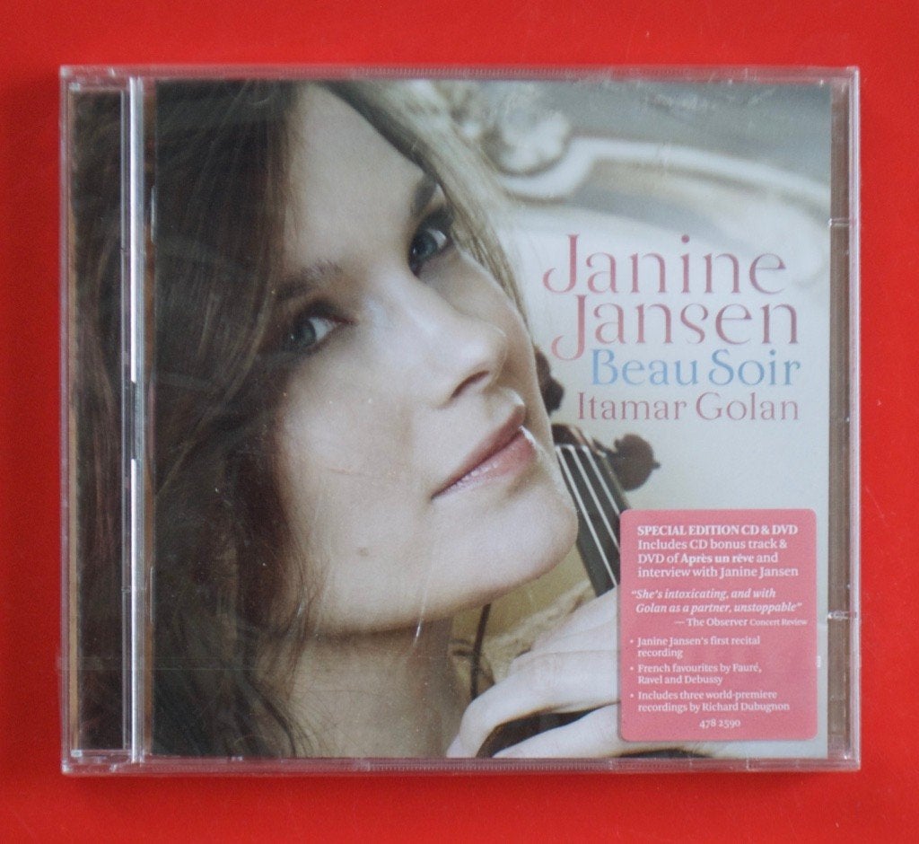 cd + dvd Janine Jansen Beau soir viool virtuoos Itamar Golan, Gebruikt, Overige typen, Ophalen of Verzenden, Classicisme
