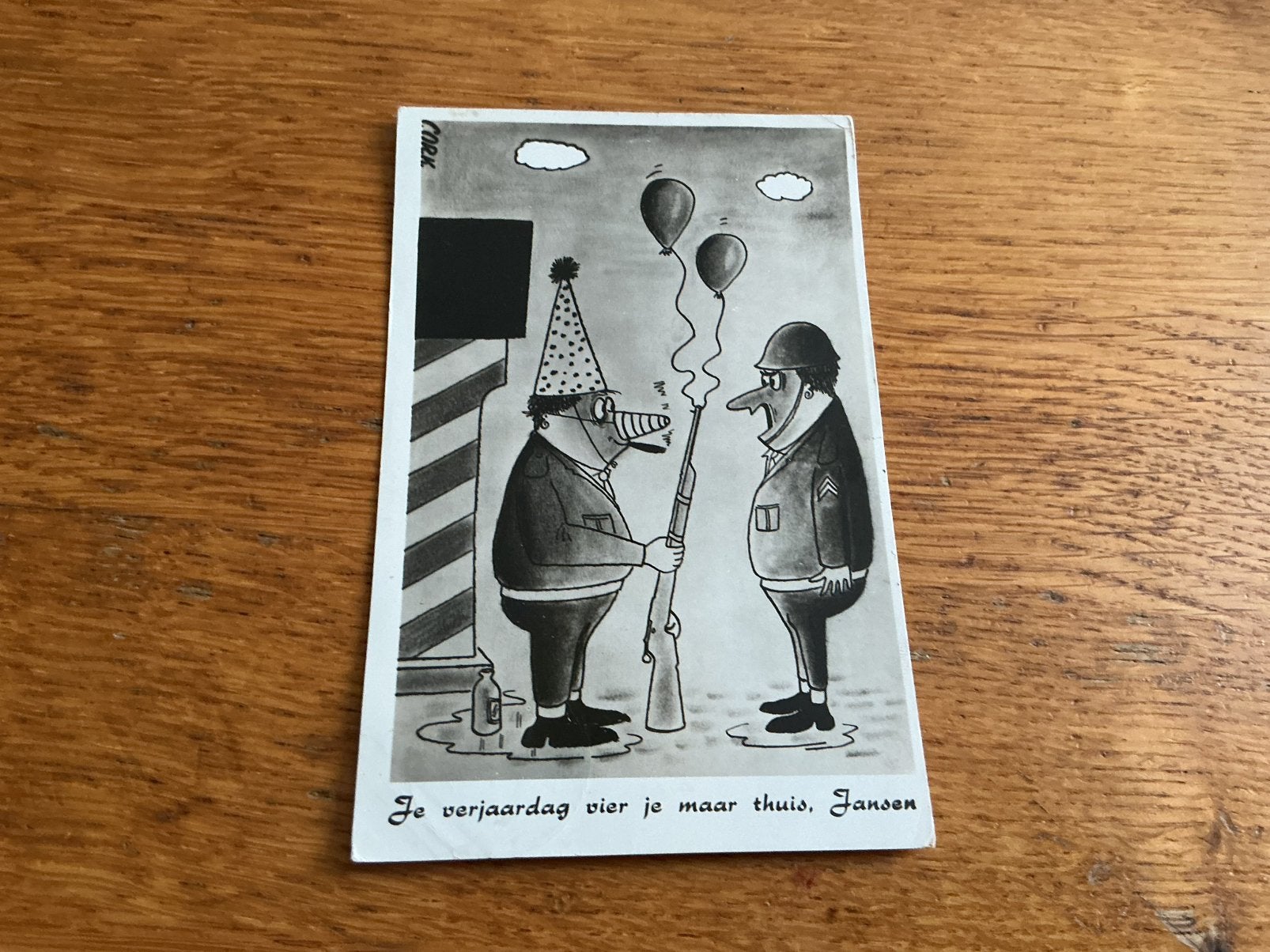 M214 militair humor Illustrator cork, Ophalen of Verzenden, Overige thema's