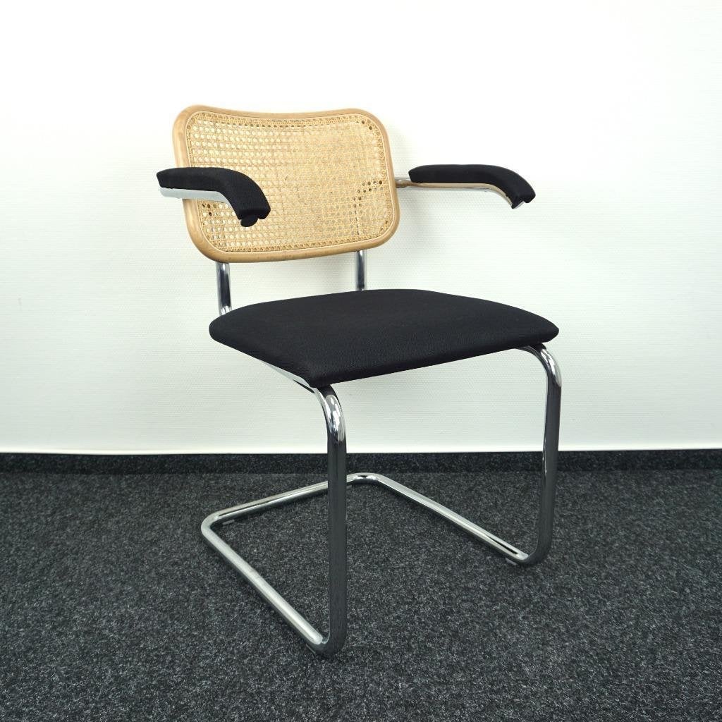 Knoll Cesca design stoelen| Zwart Gestoffeerd | Rotan Rug, -, Zwart, -, Ophalen of Verzenden
