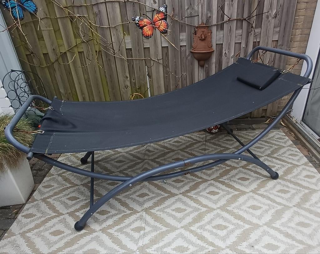 Zwart ligbed / loungebed, Ophalen of Verzenden