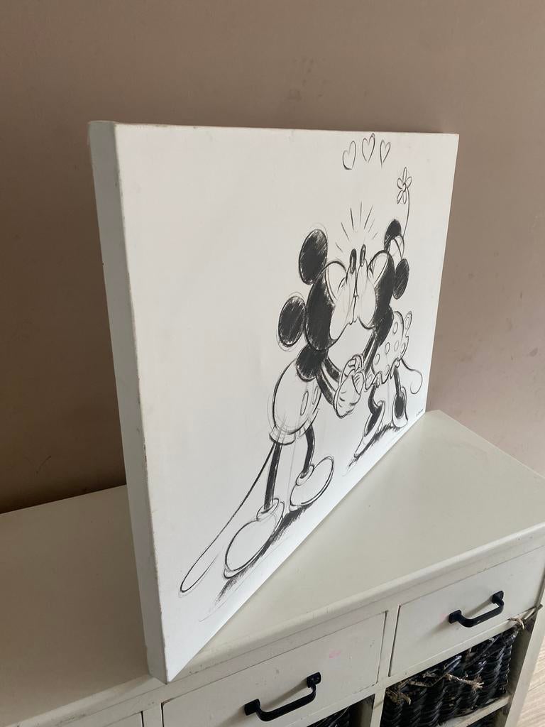 Schilderij van Mickey en Minnie Mouse, Antiek en Kunst, Ophalen of Verzenden
