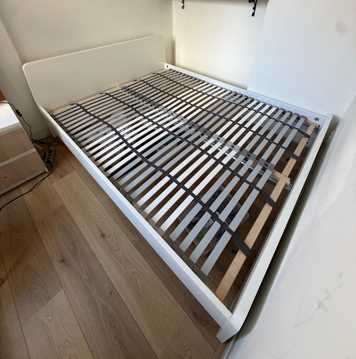 Ikea Askvoll bedframe white (160x200 cm), Ophalen, Gebruikt, Wit, Tweepersoons
