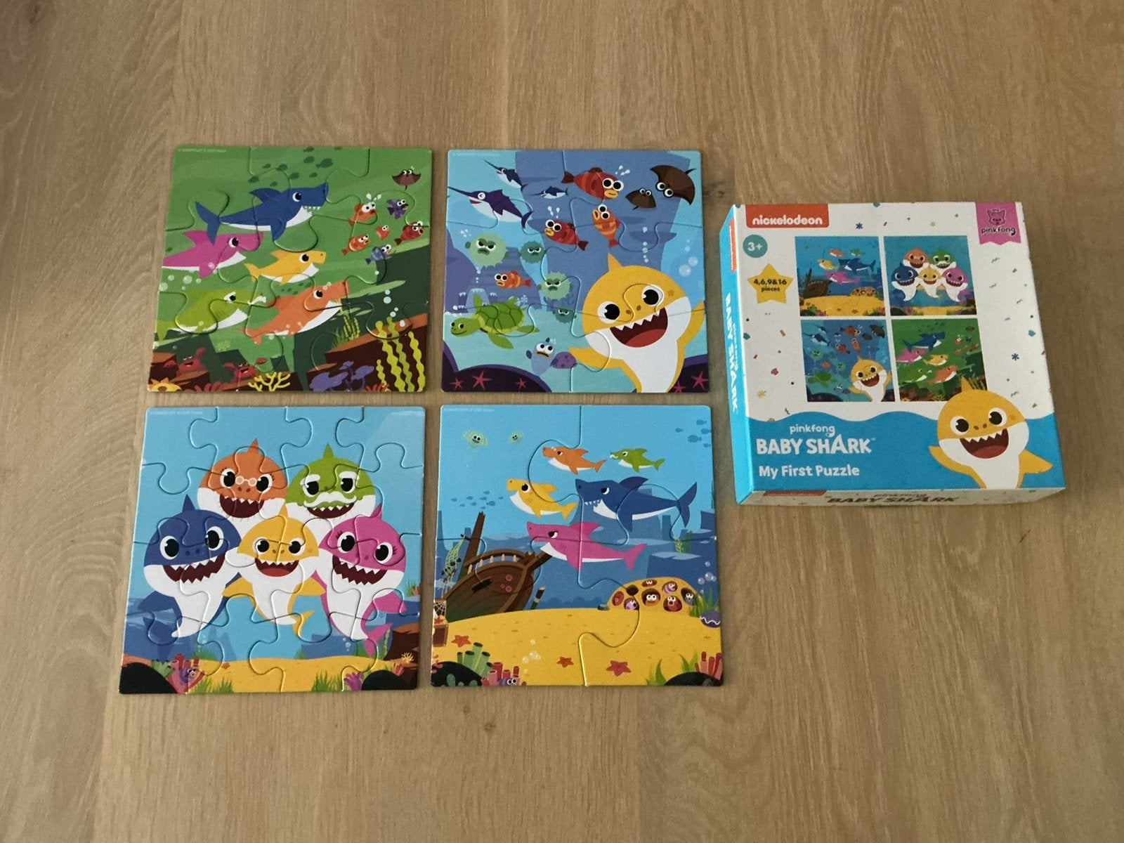 Baby Shark 4 puzzels, Ophalen of Verzenden, Zo goed als nieuw