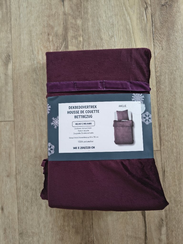 Prachtig nieuw paars velours, velvet dekbedovertrek eenpers., Onb, Dekbedovertrek, Ophalen of Verzenden, Onb
