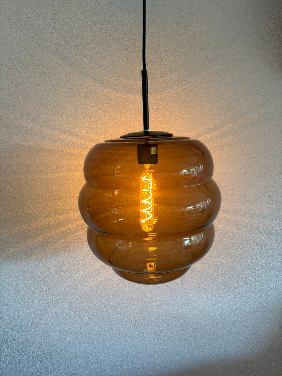 Retro Light & Living MISTY hanglamp, Huis en Inrichting, Lampen | Hanglampen, Ophalen of Verzenden, Zo goed als nieuw, Glas