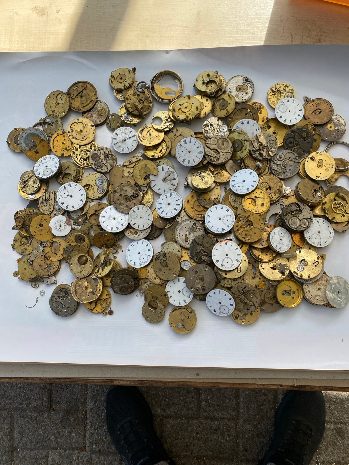 Zakhorloge sloop uurwerken en onderdelen ca 5 KG, Sieraden, Tassen en Uiterlijk, Horloges | Antiek, Overige merken, Overige materialen
