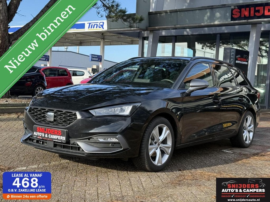 Seat Leon Sportstourer 1.5 TSI e-Hybrid FR Business, Zwart, 4 cilinders, Leon, Leder en Stof
