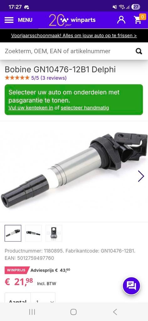 6x Bobine GN10476-12B1 Delphi

bmw e60 lci n53b30, Ophalen of Verzenden, Nieuw, BMW