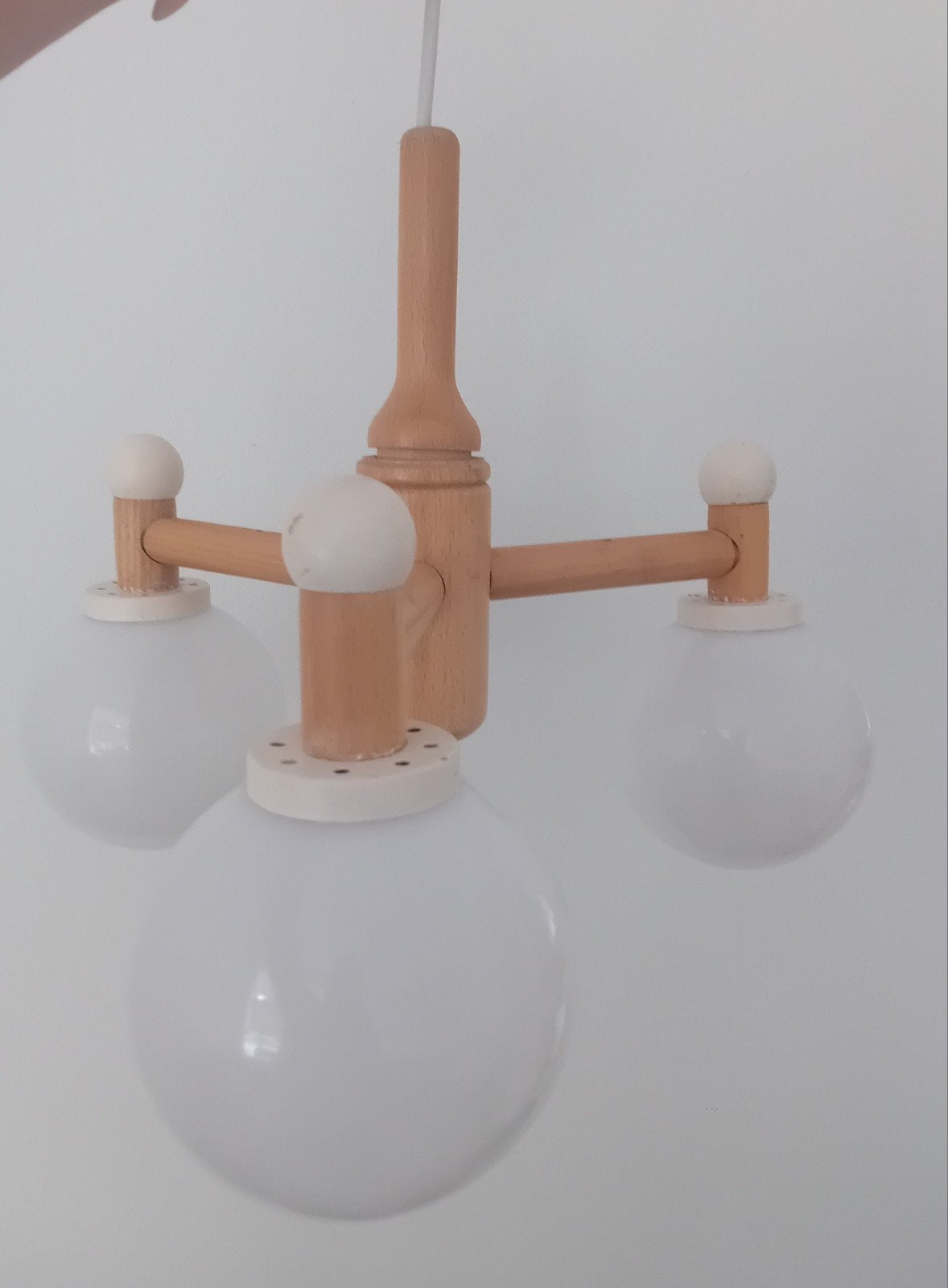 Vintage midcentury retro hanglamp met drie bollen, Ophalen