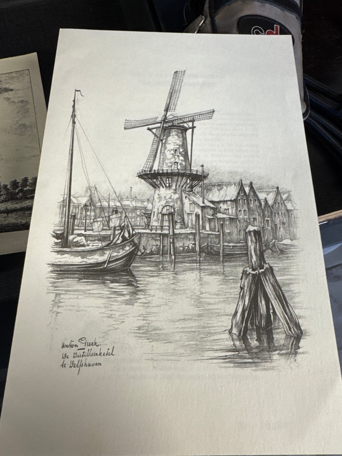 Anton Pieck - De Distilleerketel te Delfshaven, Ophalen, Print, Print/reproductie