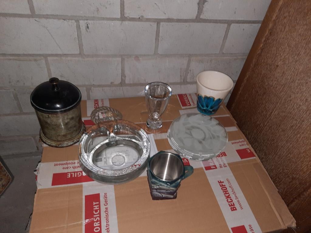 Leuke verzameling snuisterijen oa pijpasbak,espresso glas, Ophalen of Verzenden