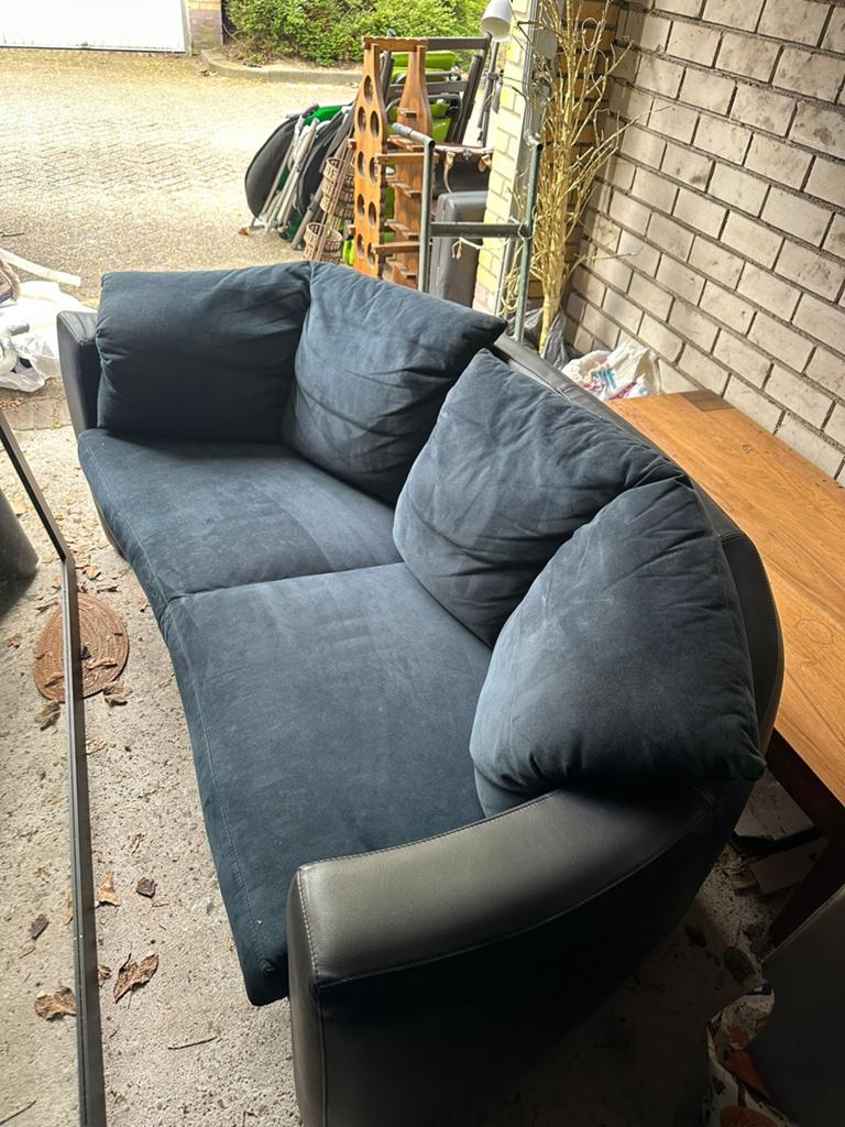 DONKERBLAUWE BANK 2X, Ophalen of Verzenden, Zo goed als nieuw, 75 tot 100 cm, Tweepersoons