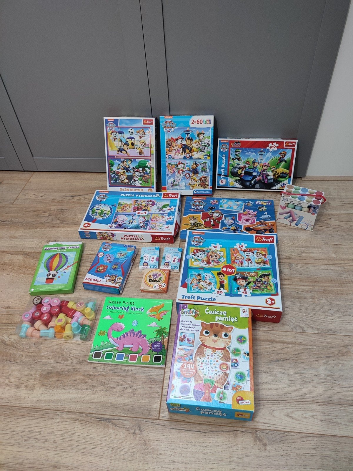 Paw Patrol Puzzels, Krijt, Memory en Stempels, Ophalen, Meer dan 50 stukjes, Gebruikt, 2 tot 4 jaar